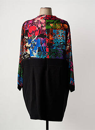 Robe mi-longue imprimé fantaisie manches longues noir PAUSE CAFE femme