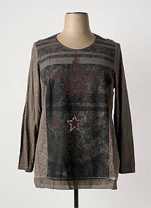 T-shirt manches longues manches longues marron MERI & ESCA femme