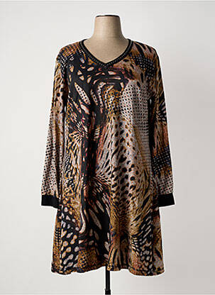 Robe mi-longue gris FRANCK ANNA femme