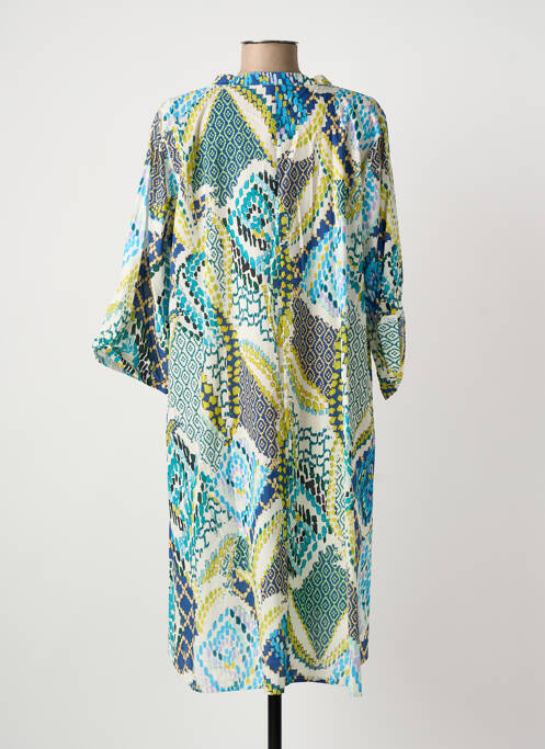 Robe mi-longue manches 3/4 manches 3/4 bleu FRANCK ANNA femme