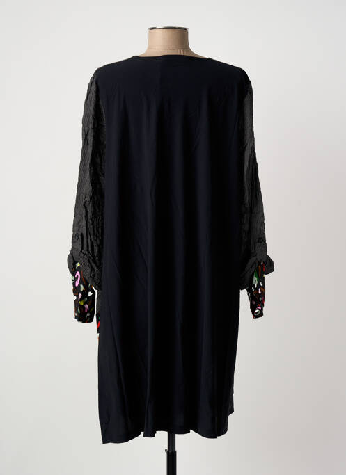 Robe mi-longue manches 3/4 manches 3/4 noir FRANCK ANNA femme