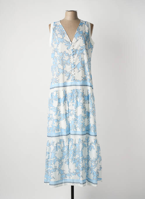 Robe longue imprimé fleurs sans manche bleu FUEGO WOMAN femme