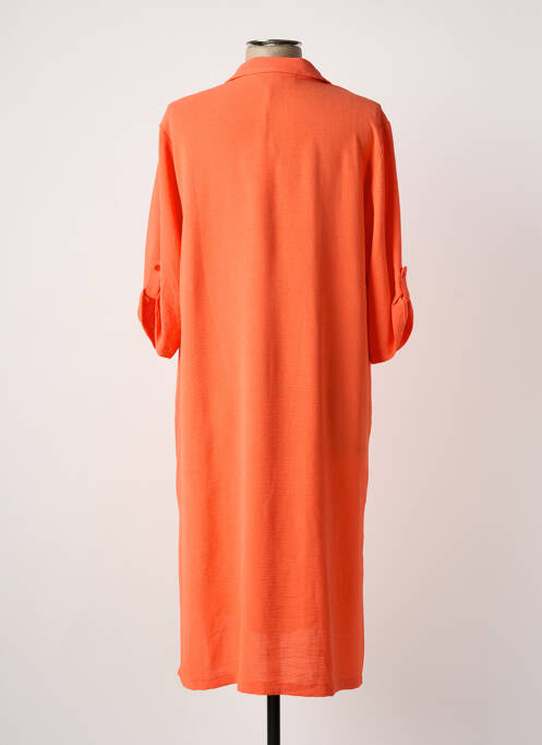 Robe mi-longue manches 3/4 manches 3/4 orange FRANCK ANNA femme