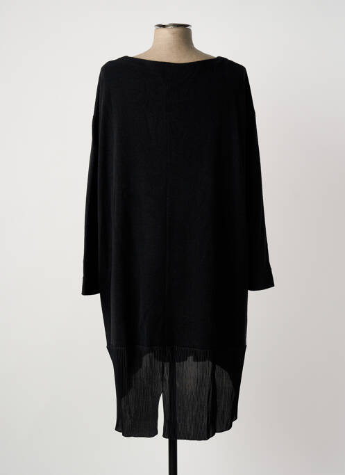 Robe mi-longue imprimé fantaisie manches longues noir FRANCK ANNA femme