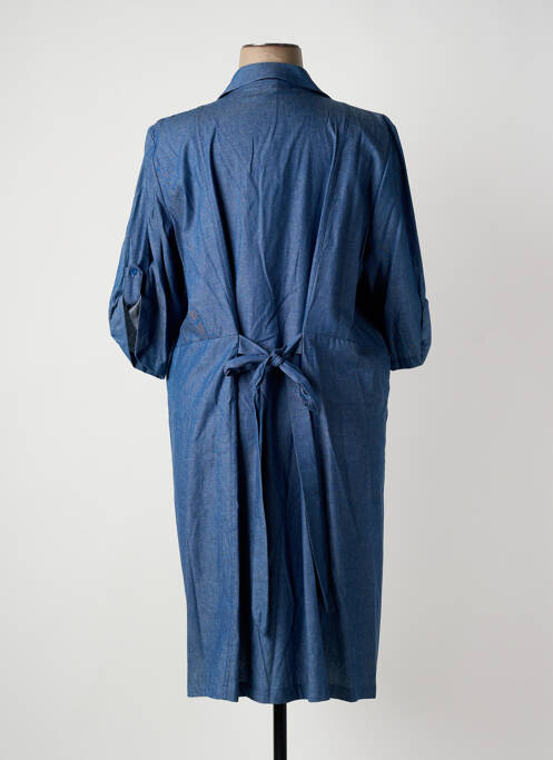 Robe mi-longue manches 3/4 manches 3/4 bleu FRANCK ANNA femme