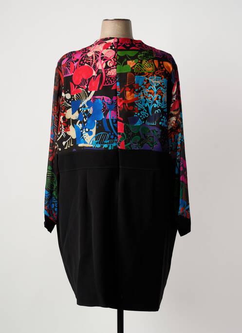 Robe mi-longue imprimé fantaisie manches longues noir PAUSE CAFE femme