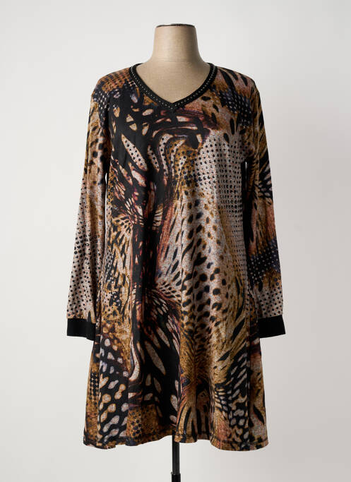 Robe mi-longue gris FRANCK ANNA femme