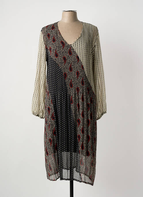 Robe mi-longue noir FRANCK ANNA femme