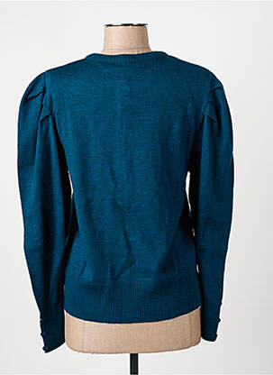 Gilet manches longues col rond bleu AGATHE & LOUISE femme