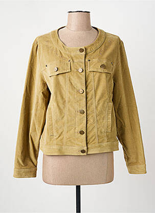 Veste casual col rond vert PAUSE CAFE femme