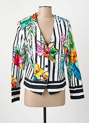 Veste chic fermeture boutonnée sur le devant blanc PAUSE CAFE femme
