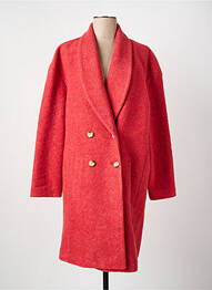 Manteau long coupe droite sans capuche orange C'EST BEAU LA VIE femme