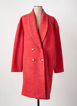 Manteau long coupe droite sans capuche orange C'EST BEAU LA VIE femme