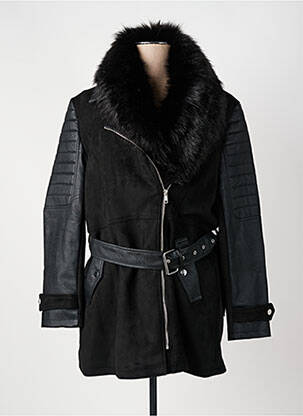 Manteau court poches sans capuche noir PAUSE CAFE femme