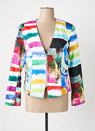 Veste chic col v bleu PAUSE CAFE femme