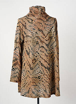 Pull tunique stretch manches longues vert FRANCK ANNA femme