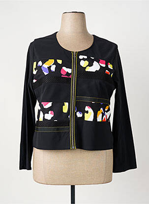 Veste chic col rond noir PAUSE CAFE femme