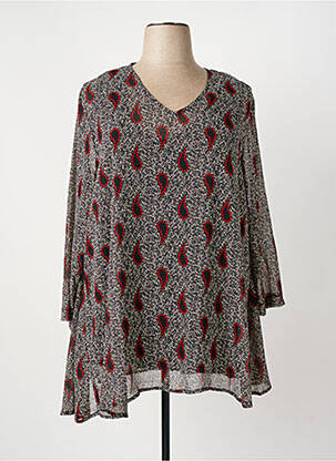 Tunique manches longues légère et transparente rouge FRANCK ANNA femme