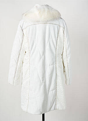 Manteau long coupe cintrée sans capuche blanc FRED SABATIER femme