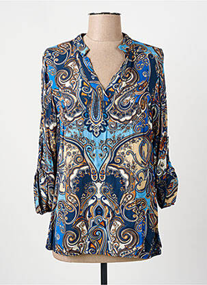 Tunique manches longues bleu COULEURS DU TEMPS pour femme