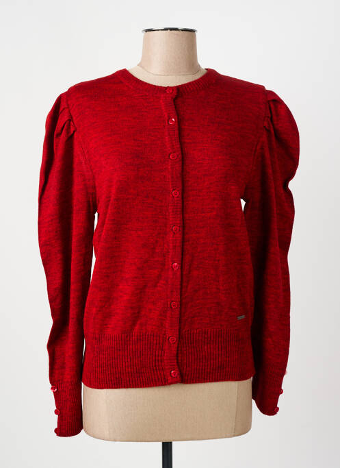 Gilet manches longues rouge AGATHE & LOUISE pour femme