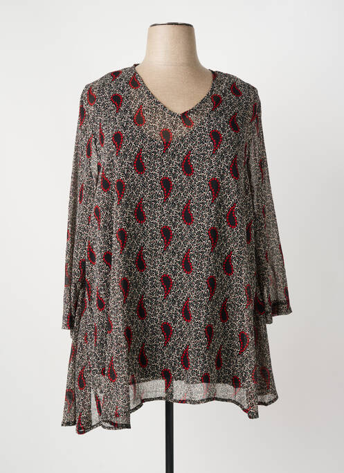 Tunique manches longues rouge FRANCK ANNA pour femme