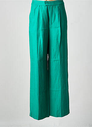 Pantalon large tissage popeline taille normale vert LEON & HARPER femme