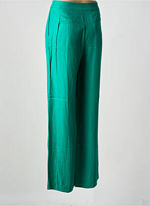 Pantalon large tissage popeline taille normale vert LEON & HARPER femme