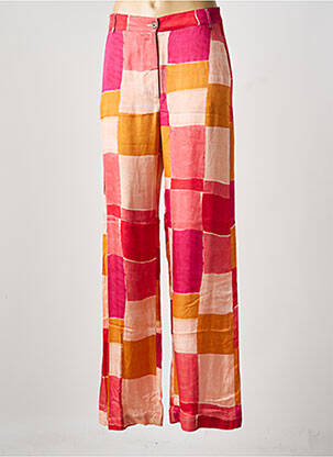 Pantalon large fermeture zippée sous rabat boutonné taille normale rose HARTFORD femme