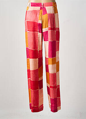 Pantalon large fermeture zippée sous rabat boutonné taille normale rose HARTFORD femme