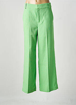 Pantalon large fermeture zippée sous rabat avec crochet taille normale vert MY ESSENTIAL WARDROBE femme