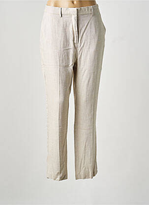 Pantalon droit tissage popeline taille normale beige ESCORPION femme