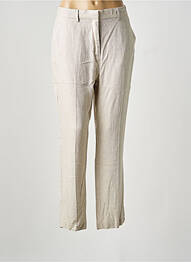 Pantalon droit tissage popeline taille normale beige ESCORPION femme