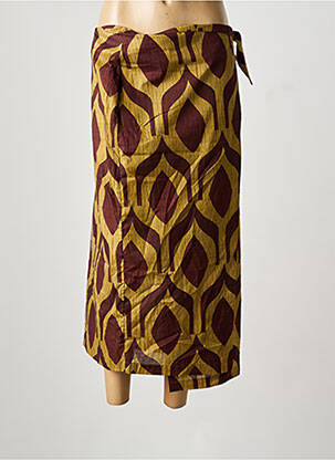 Jupe longue imprimé fantaisie marron HOD femme
