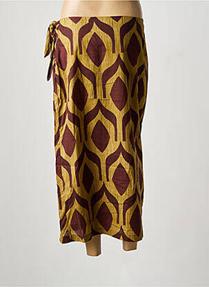 Jupe longue imprimé fantaisie marron HOD femme