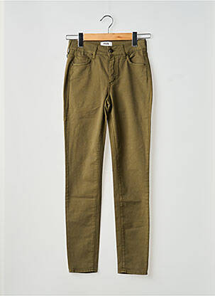Pantalon slim tissage popeline taille normale vert FIVE femme