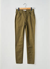 Pantalon slim tissage popeline taille normale vert FIVE femme