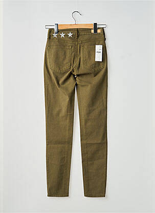 Pantalon slim tissage popeline taille normale vert FIVE femme