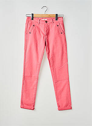Pantalon slim tissage popeline taille normale rose HOD femme