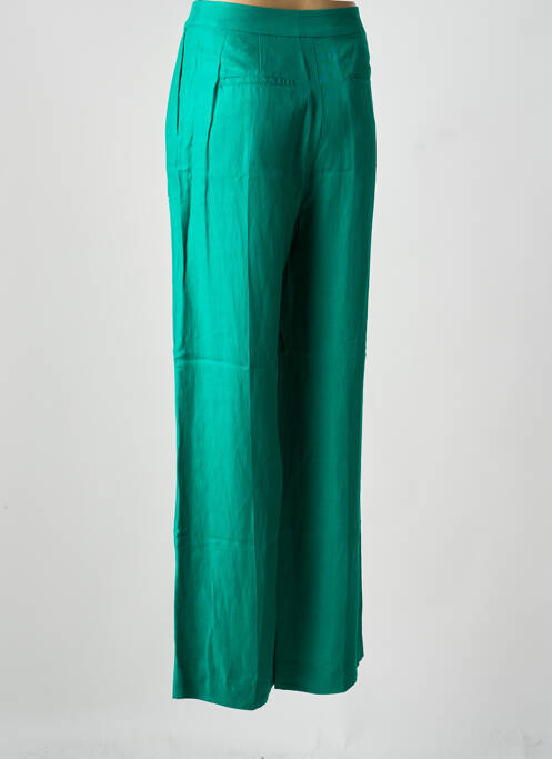Pantalon large tissage popeline taille normale vert LEON & HARPER femme