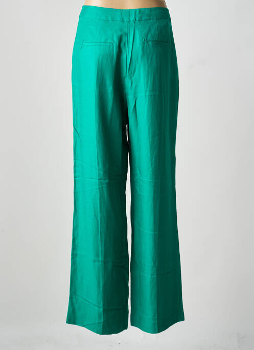 Pantalon large tissage popeline taille normale vert LEON & HARPER femme