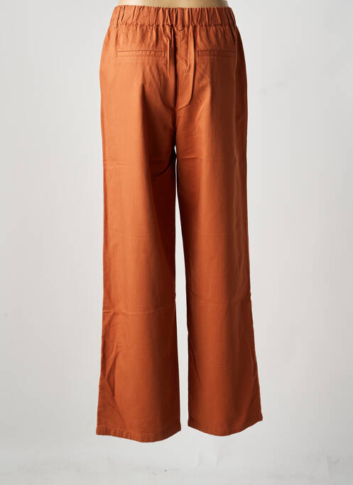 Pantalon large fermeture zippée sous rabat boutonné taille normale marron C'EST BEAU LA VIE femme