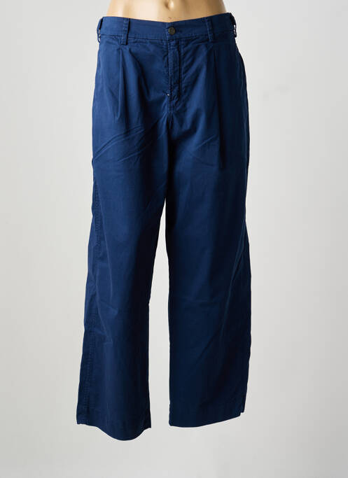 Pantalon large fermeture zippée sous rabat boutonné taille normale bleu SUMMUM femme