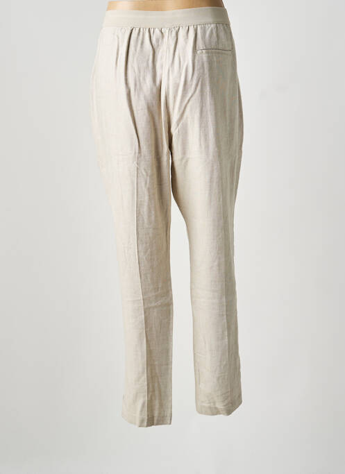 Pantalon droit tissage popeline taille normale beige ESCORPION femme