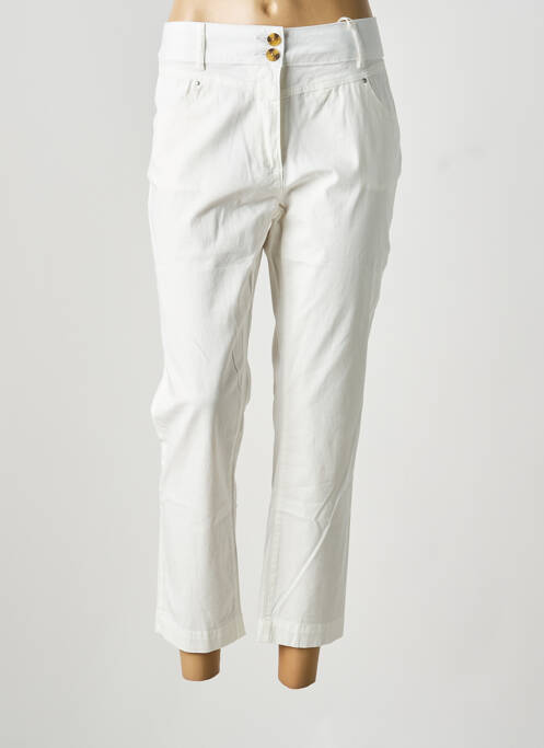 Pantalon 7/8 stretch taille normale blanc C'EST BEAU LA VIE femme