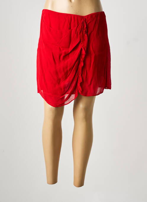 Jupe courte coupe droite rouge SWILDENS femme