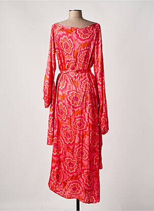 Robe longue manches longues manches longues orange SUNDRESS femme