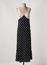 Robe longue tissage crêpe sans manche noir OTTOD'AME femme