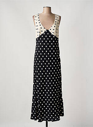 Robe longue tissage crêpe sans manche noir OTTOD'AME femme