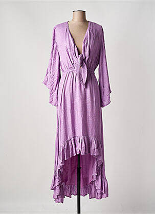 Robe mi-longue manches 3/4 manches 3/4 violet SUNDRESS femme